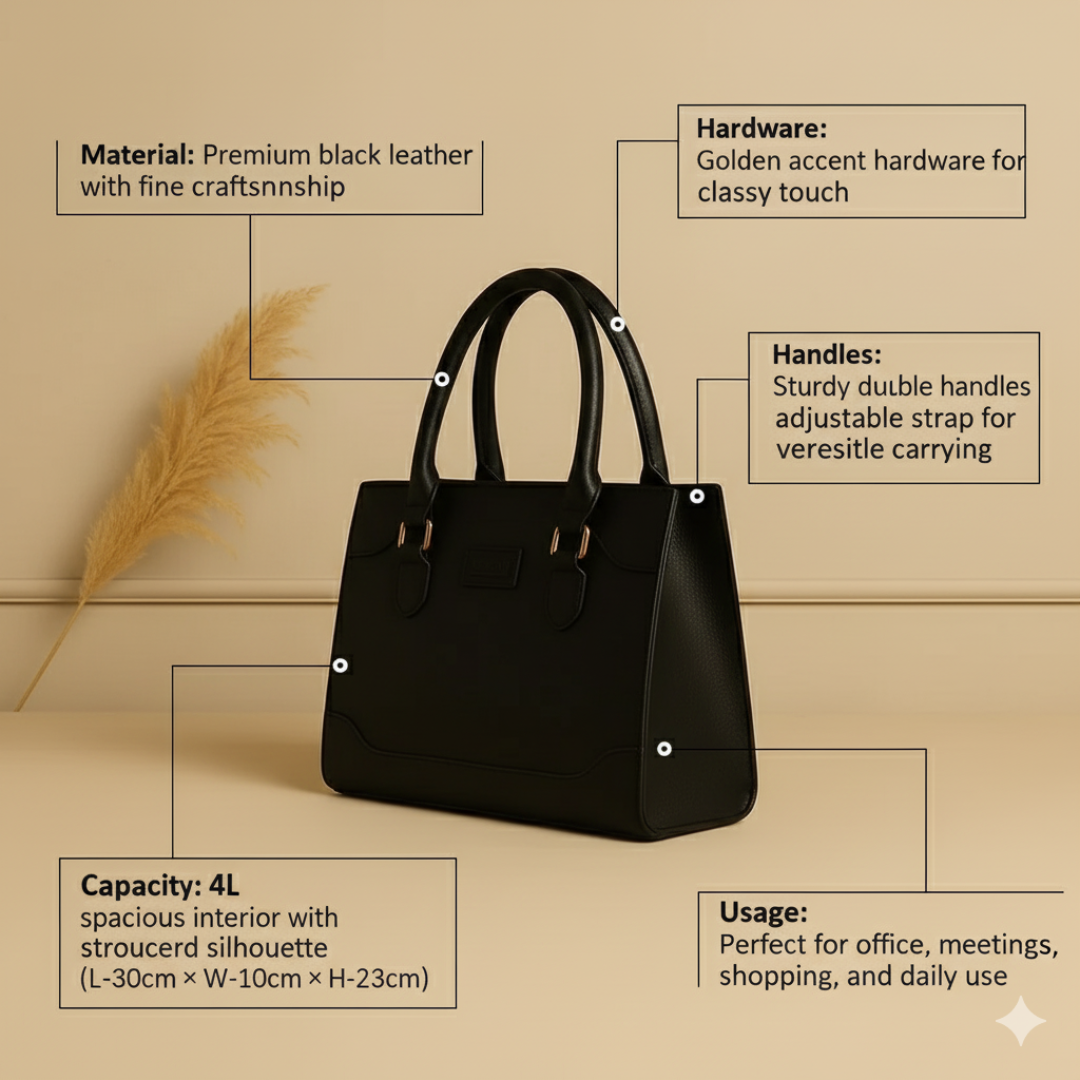 Classic Structured Tote HandBag For Women – Premium Office & Casual Handbag