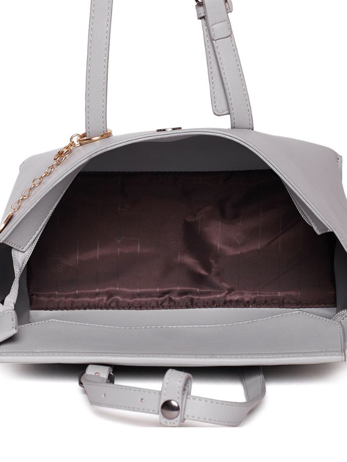 Elegant Grey Tote Handbag