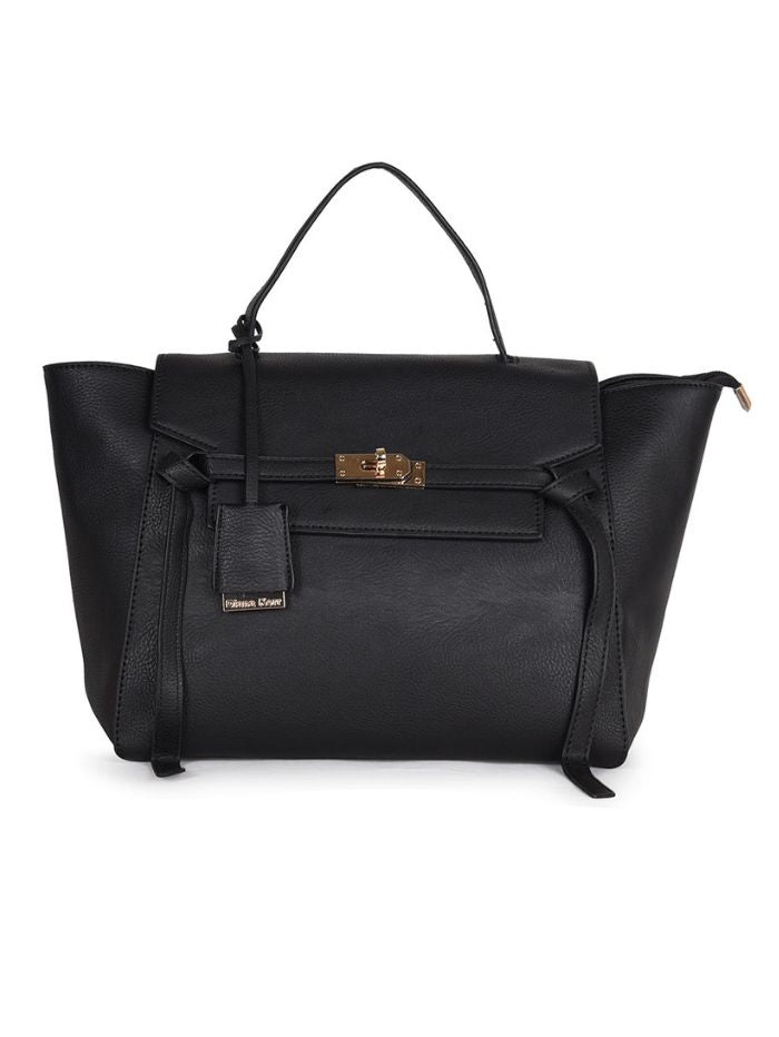 Luxury Structured Black Satchel Handbag for Women