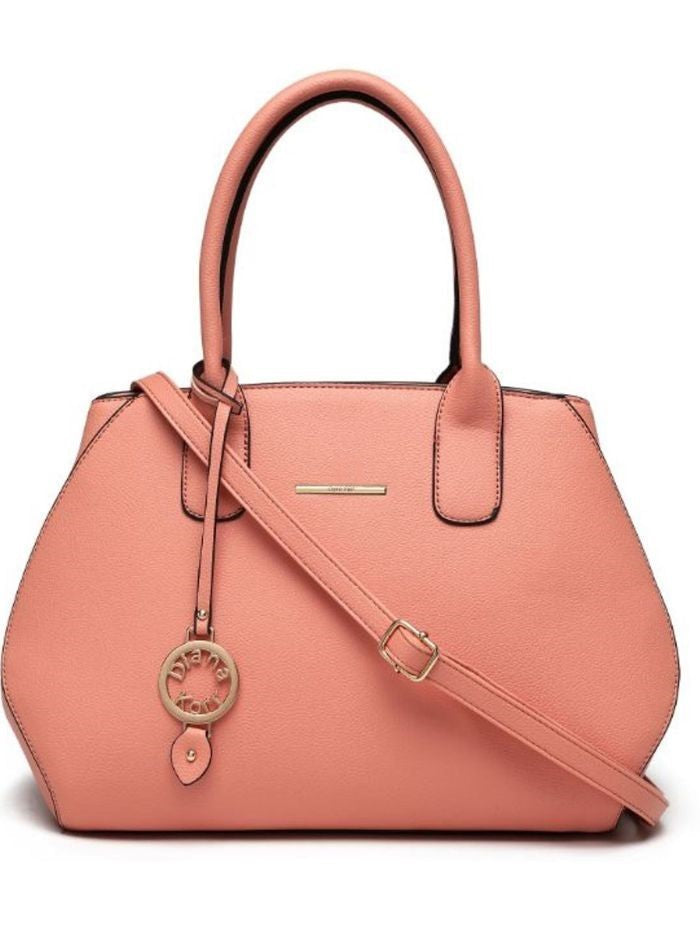 Peach Structured Satchel Bag