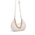 QUILTED LUXE OFF WHITE CHAIN SHOULDER BAG