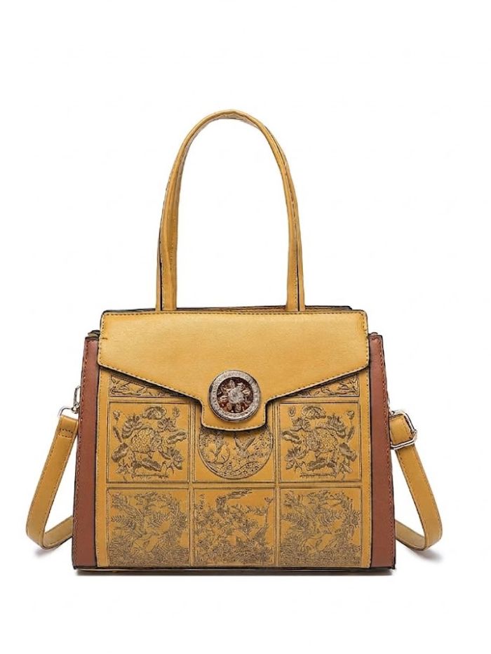 Premium Mustard Women Handbag with Adjustable Sling Strap