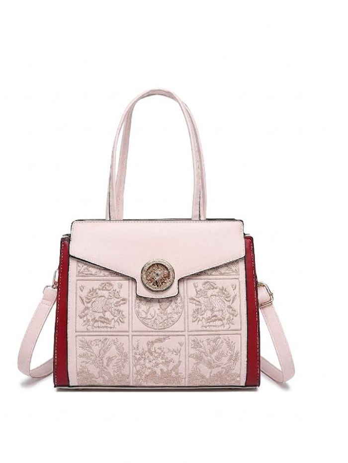 Premium Pink Women Handbag with Adjustable Sling Strap