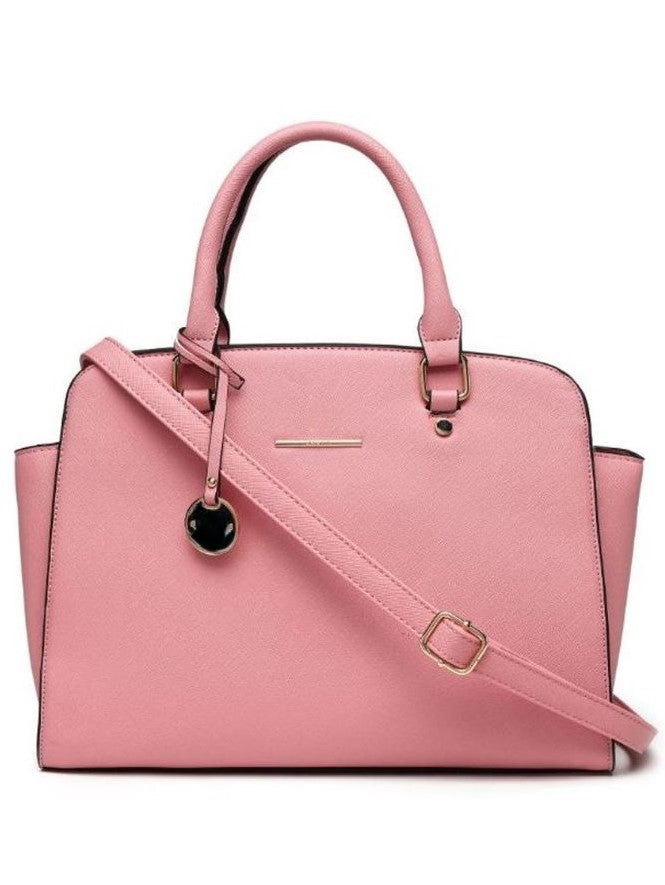 Elegant Structured Top Handle Pink Sling Bag for Women