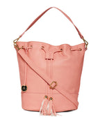 Stylish Drawstring Bucket Pink Sling Bag for Women