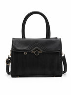 Premium Black Women Handbag with Adjustable Sling Strap