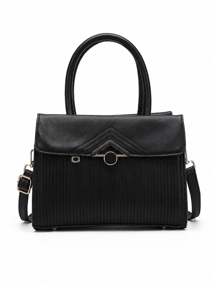 Premium Black Women Handbag with Adjustable Sling Strap