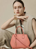Peach Structured Satchel Bag