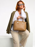 Elegant Beige Top Handle Handbag for Women