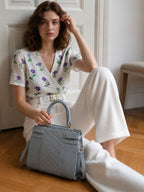 Premium Blue Women Handbag with Adjustable Sling Strap