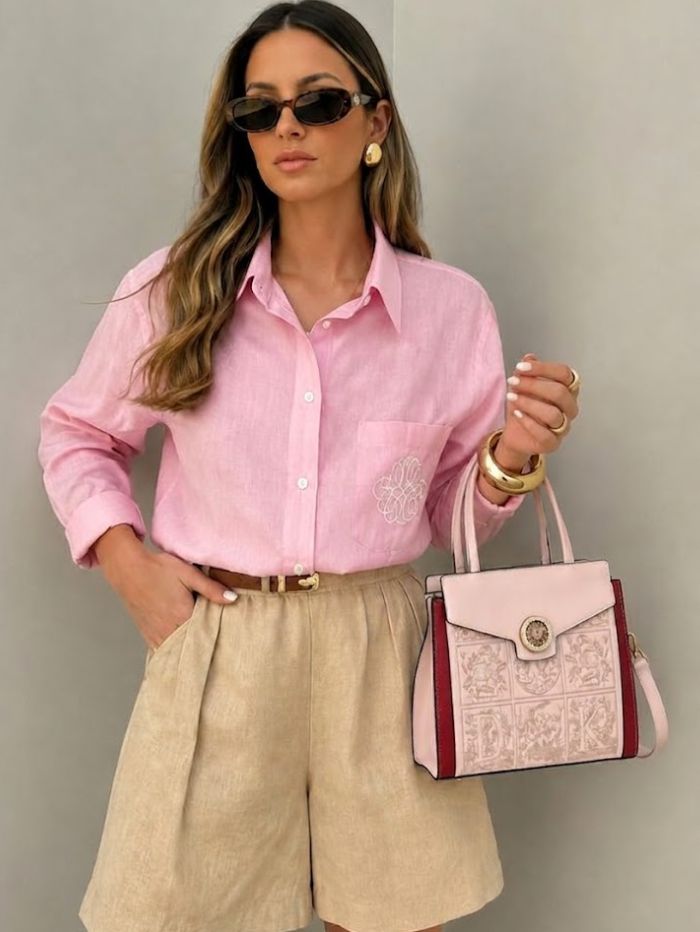 Premium Pink Women Handbag with Adjustable Sling Strap