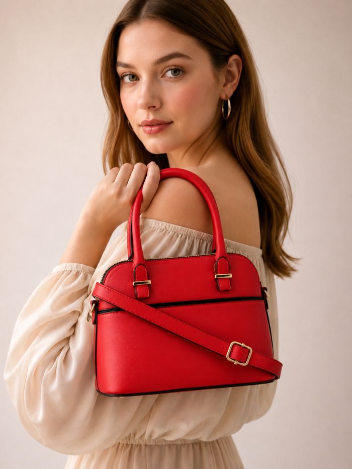 Stylish Red Women Handbag with Shoulder Strap Premium Tote Bag