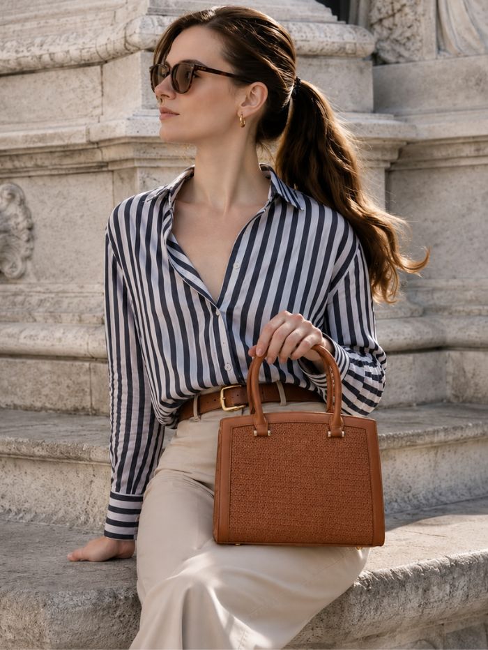 Premium Brown Women Handbag with Adjustable Sling Strap