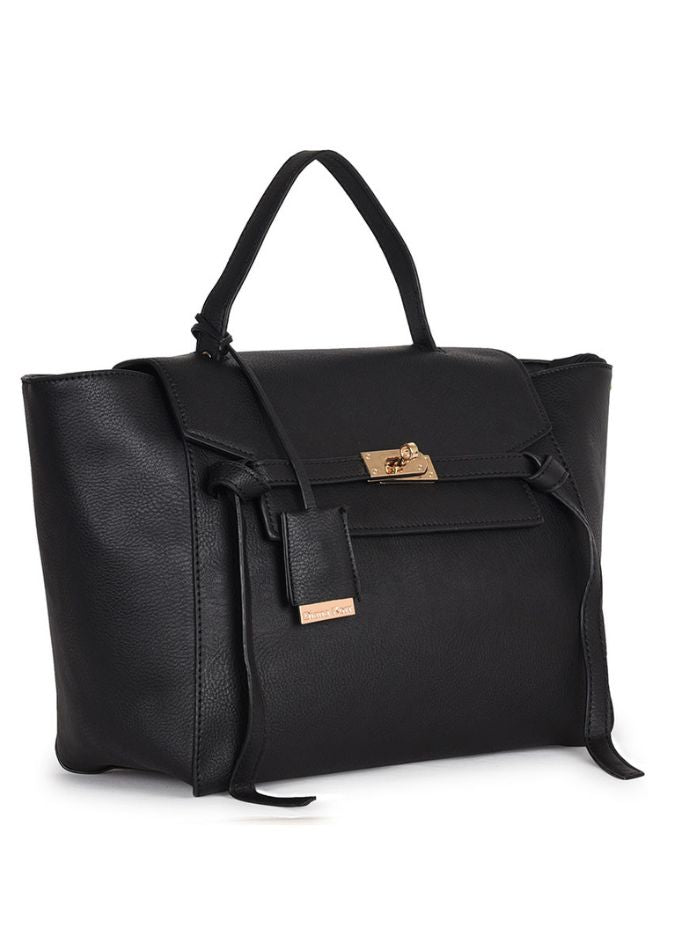 Luxury Structured Black Satchel Handbag for Women