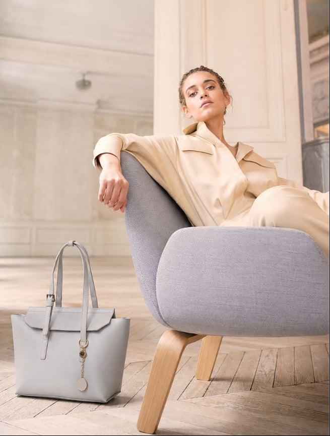 Elegant Grey Tote Handbag
