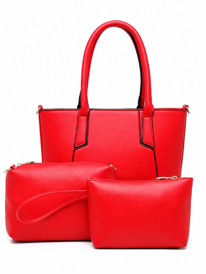 Elegant Red Women Handbag Stylish Shoulder Tote Bag for Daily Use