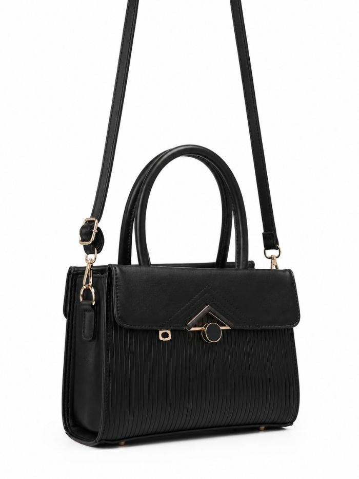 Premium Black Women Handbag with Adjustable Sling Strap