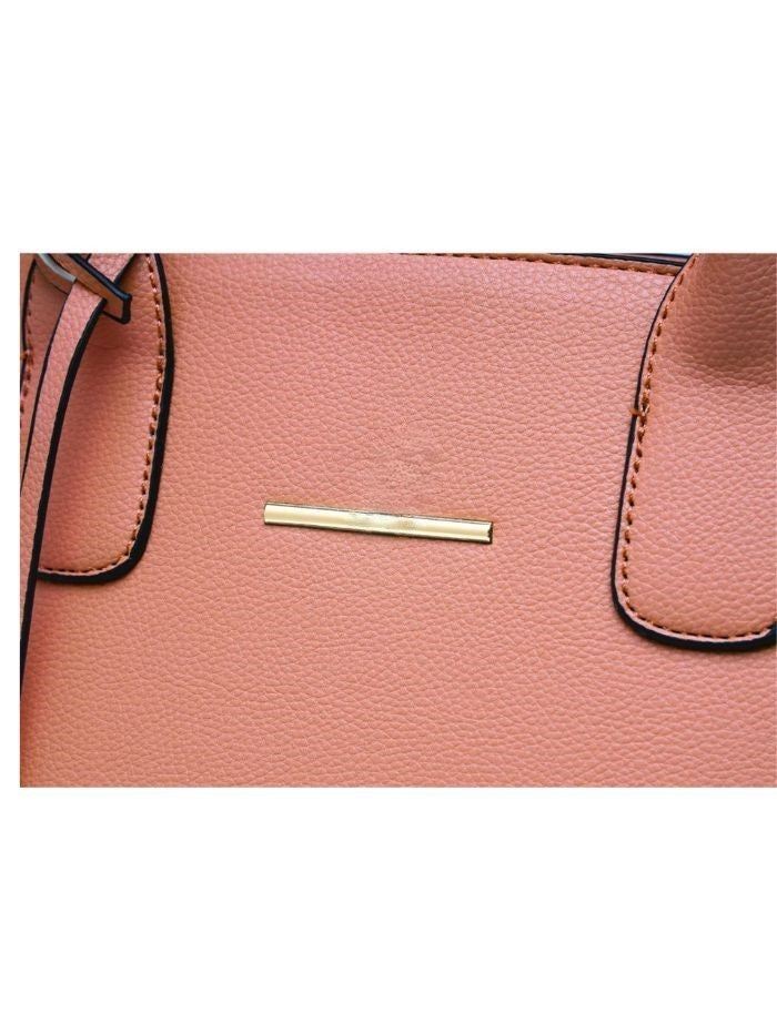 Peach Structured Satchel Bag