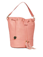 Stylish Drawstring Bucket Pink Sling Bag for Women