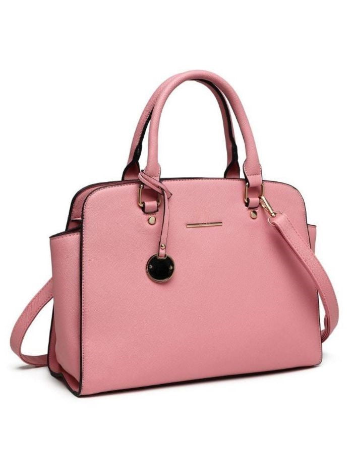 Elegant Structured Top Handle Pink Sling Bag for Women