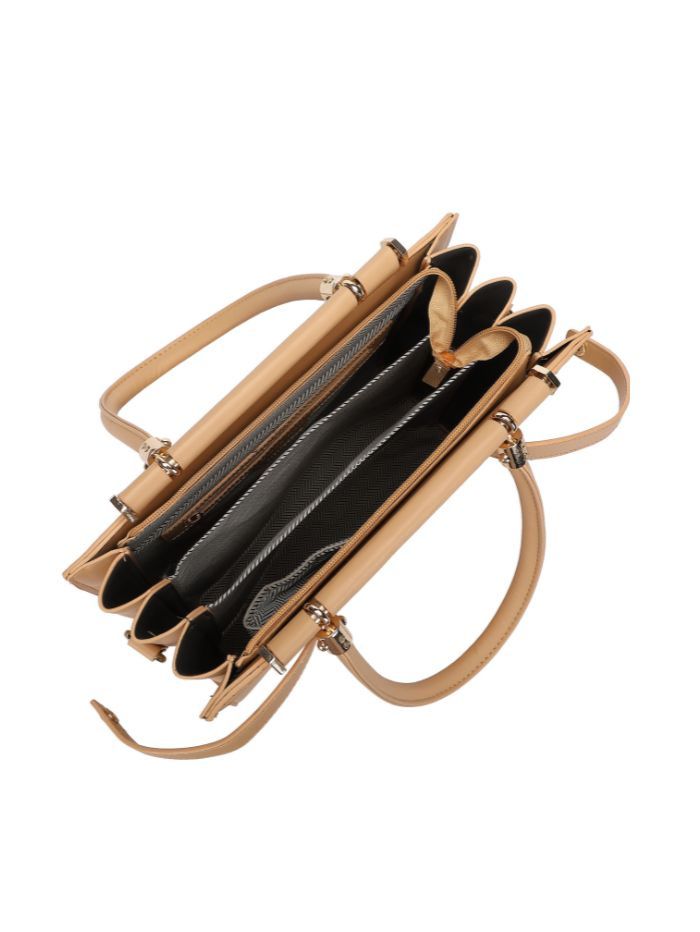 Premium Camel Women Handbag with Adjustable Sling Strap