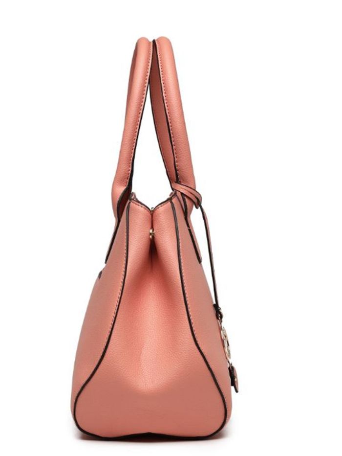 Peach Structured Satchel Bag