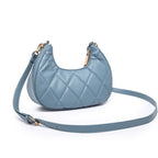 QUILTED LUXE BLUE CHAIN SHOULDER BAG
