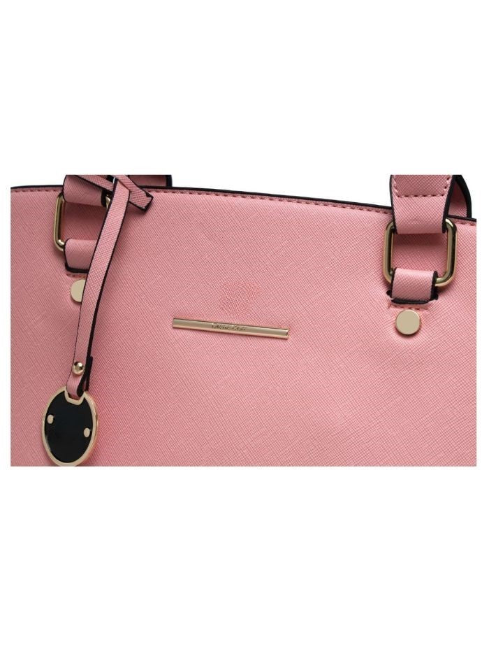 Elegant Structured Top Handle Pink Sling Bag for Women