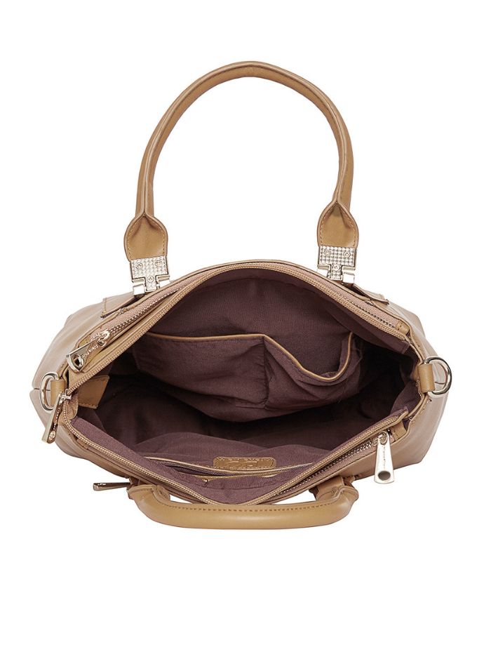 Elegant Beige Top Handle Handbag for Women