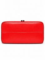 Elegant Red Women Handbag with Front Zip Design