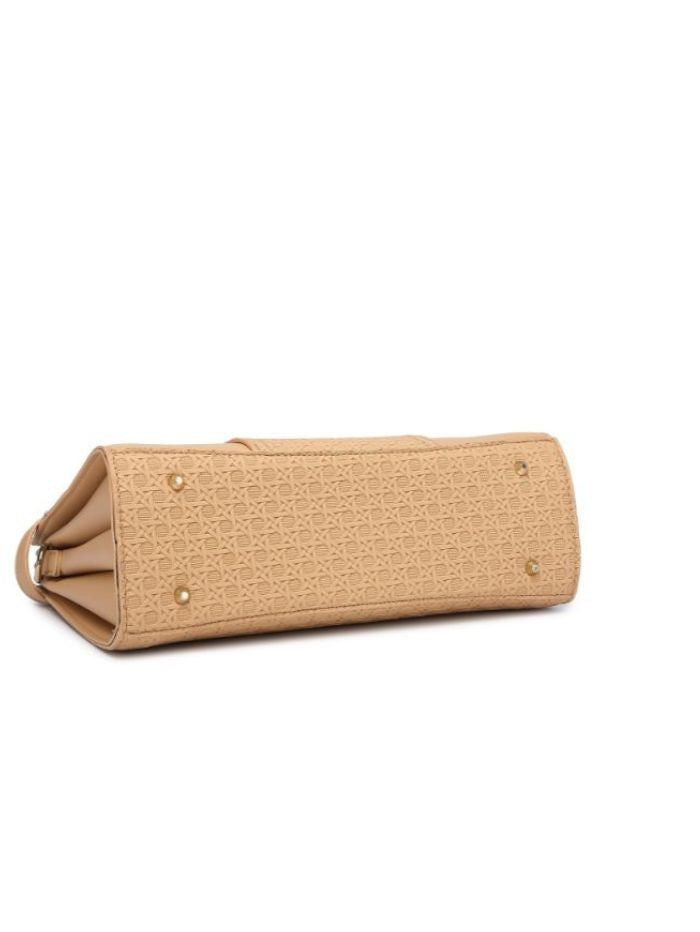 Premium Camel Women Handbag with Adjustable Sling Strap