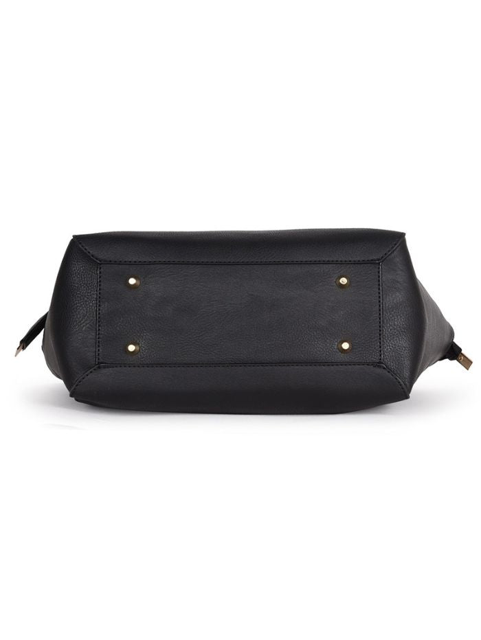 Luxury Structured Black Satchel Handbag for Women