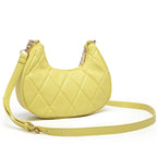 QUILTED LUXE YELLOW CHAIN SHOULDER BAG