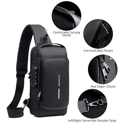Anti-theft sling bag with a USB charging port