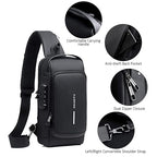 Anti Theft Sling Bag With A Charging Cable