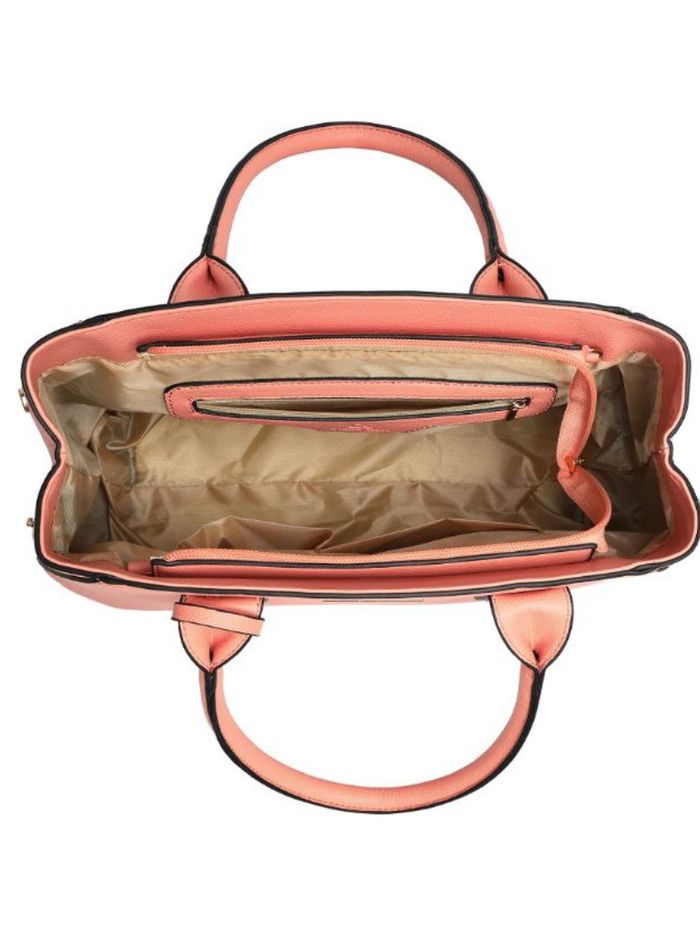 Peach Structured Satchel Bag