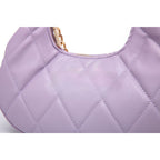 QUILTED LUXE PURPLE CHAIN SHOULDER BAG