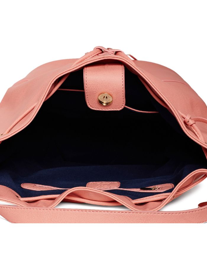 Stylish Drawstring Bucket Pink Sling Bag for Women
