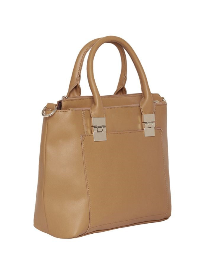 Elegant Beige Top Handle Handbag for Women