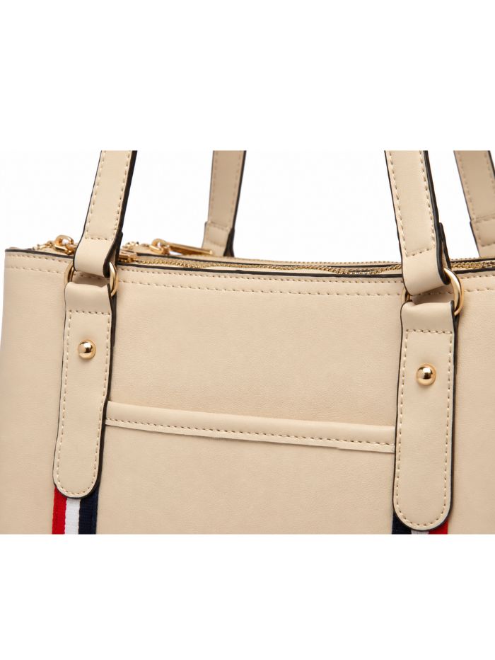 Premium Beige Women Handbag with Adjustable Shoulder Strap