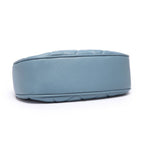 QUILTED LUXE BLUE CHAIN SHOULDER BAG