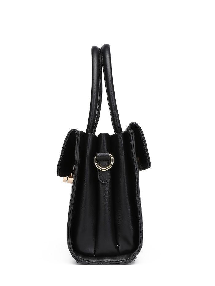 Premium Black Women Handbag with Adjustable Sling Strap