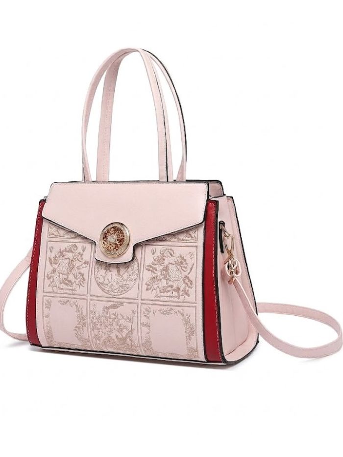 Premium Pink Women Handbag with Adjustable Sling Strap