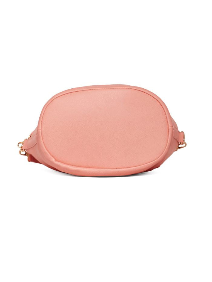 Stylish Drawstring Bucket Pink Sling Bag for Women