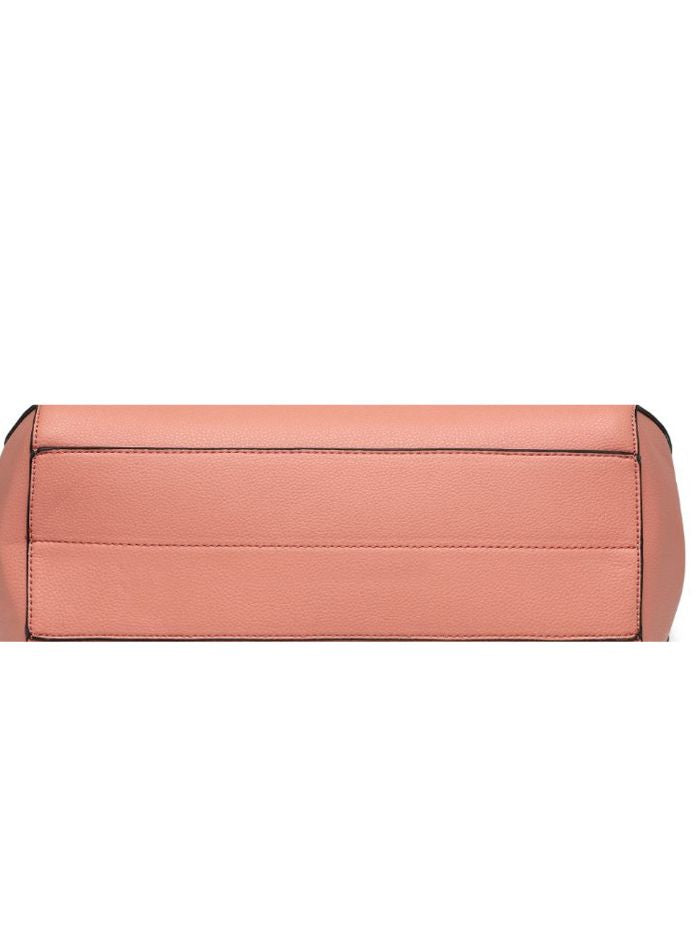 Peach Structured Satchel Bag