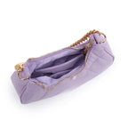 QUILTED LUXE PURPLE CHAIN SHOULDER BAG
