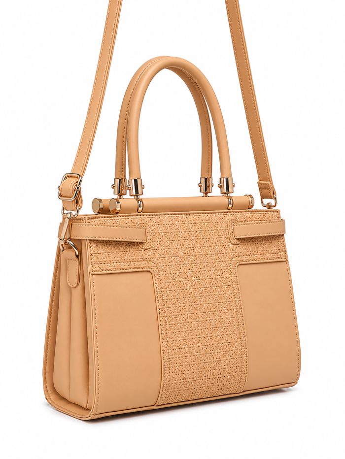 Premium Camel Women Handbag with Adjustable Sling Strap