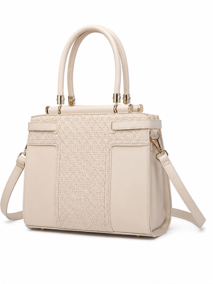 Premium Beige Women Handbag with Adjustable Sling Strap
