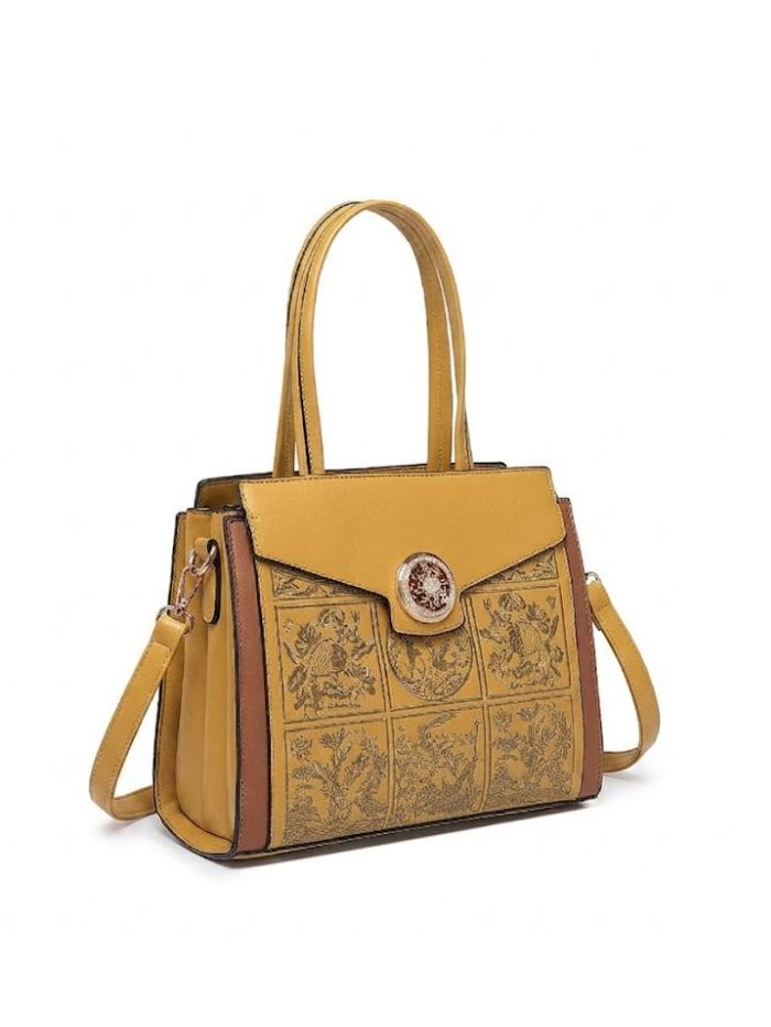 Premium Mustard Women Handbag with Adjustable Sling Strap