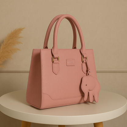 Classic Structured Tote Pink HandBag For Women – Premium Office & Casual Handbag